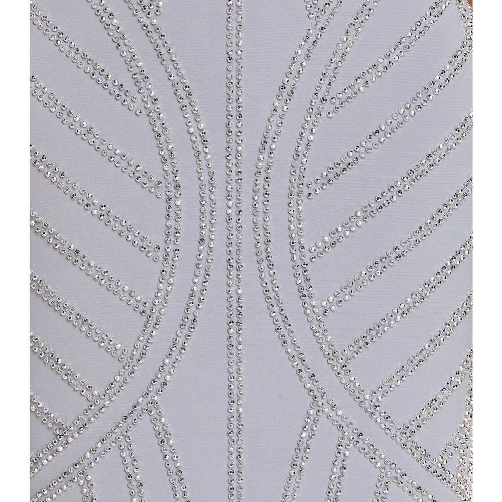 AQUA Embellished Column Gown - 100% Exclusive silver size 4 New - Picture 7 of 16